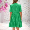 thumbnail image 5 of Cocktail Dress, Eyelet Boho Casual V Neck A Line Short Sleeve Sundress For Vacation Party Shift Dress Spring Women Mexican Dress Work Mommy And Me Dresses Semi Midi Dresses (S, Green) ZMTing, 5 of 5