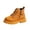 Brown, variant on Unisex Kids Lace-Up Ankle Booties Boys Girls Side Zipper Platform Short Boots Breathable Anti-Slip Soft Daily Footwear for Big Kids Autumn School