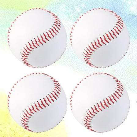 Niceauty Baseball Training Balls No9 White Pu 4Pcs