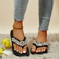 thumbnail image 5 of PEASKJP Womens Shoes Sandals Womens Summer Sandals Flip Flops Adult Female Beach Thong Sandals Black Hearts, Black 38, 5 of 5