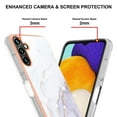 thumbnail image 4 of Allytech Galaxy A13 5G Case, Pretty Marble Design Heavy Duty Shockproof Hybrid Hard PC Soft TPU Bumper Three Layer Drop Protection Anti-Fall Cover Case for Samsung Galaxy A13 5G - White, 4 of 5
