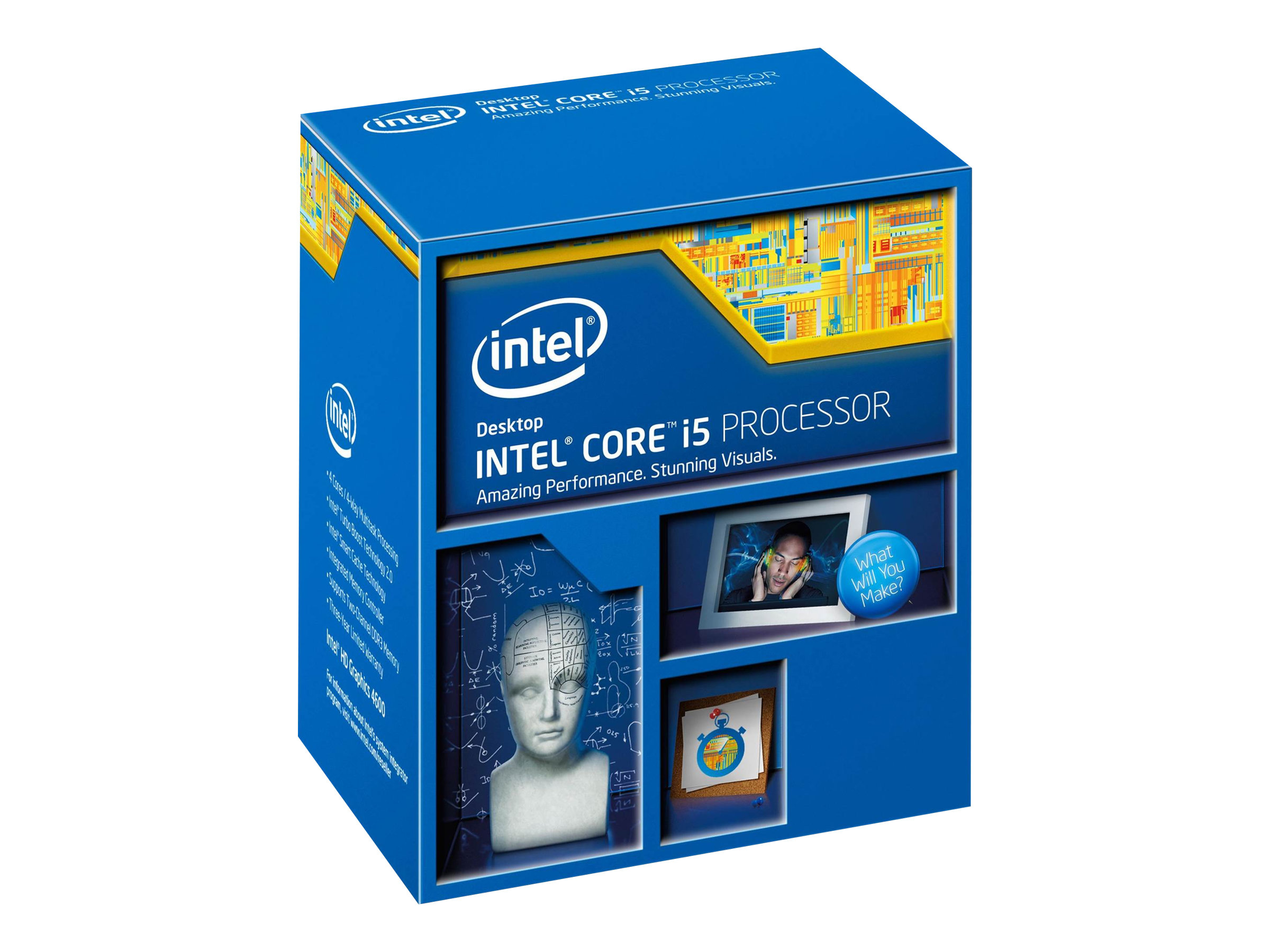 Intel Core i5 4670 - 3.4 GHz - 4 cores - 4 threads - 6 MB cache - LGA1150 Socket - Box - image 3 of 3