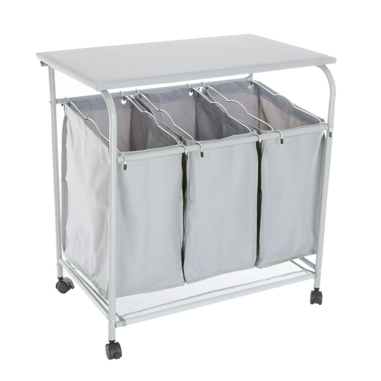 Lavish Home Rolling 3 Bin Laundry Sorter and Ironing Station-Gray – Pete's  Arts, Crafts and Sewing