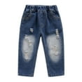 thumbnail image 2 of Spazoro Kids Boys Jeans, Casual Spring Solid Color Elastic Waist Denim Pants for Child Boys Dark Blue Size 5-6T, 2 of 9