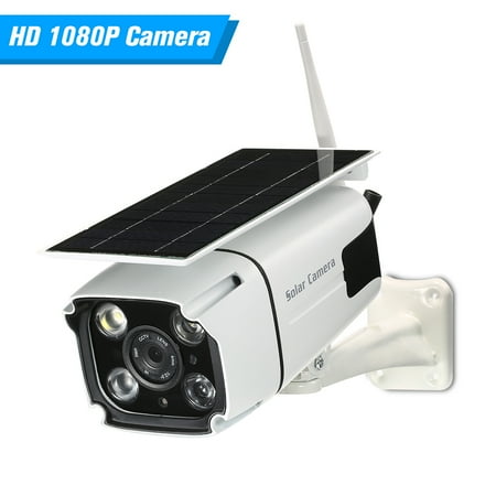 - WIFI Wireless Waterproof Outdoor 1080P 2.0MP Solar Battery Power Low Power Consumption PIR Surveillance Security Camera Support APP Remote Control One-way Audio with TF Card Slot for Home Security