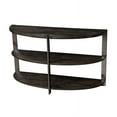 thumbnail image 3 of JERFIT Modern Half Moon Console Table with 2 Shelves, Sofa Table for Living Room, Bedroom, Entryway, Charcoal Grey & Metal, 3 of 5