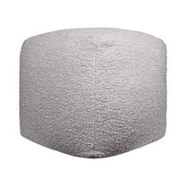 HomeRoots 551571 18 in. Gray Polyester Cube Outdoor Pouf Ottoman