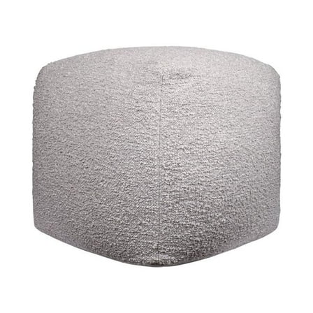HomeRoots 551571 18 in. Gray Polyester Cube Outdoor Pouf Ottoman