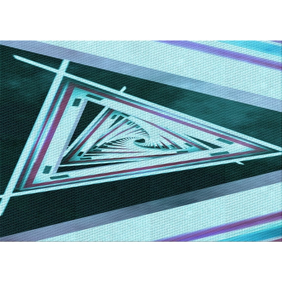 Ahgly Company Indoor Rectangle Patterned Blue Jay Blue Area Rugs, 4' x 6'