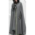 thumbnail image 3 of Nituyy Women Long Cape Warm Wool Hooded Cloak Jacket Windproof Poncho Coat Cardigan, 3 of 6