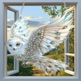 thumbnail image 2 of 8 Inch Flying Owl Acrylic Suncatcher Stained Glass Effect Window Car Hanging Valentine's Day Ornament Indoor Outdoor Decor Garden Sun Catcher Gifts Boho Spiritual Decorations for Women Mom Grandma, 2 of 6