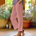 thumbnail image 2 of XDIAHBPL Casual Pants For Women Womens Pants Loose Pocket Patchwork Cotton And Linen, 2 of 6