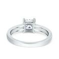 thumbnail image 3 of Simulated Cubic Zirconia Size-5 Solitaire Accent Fashion Ring Princess Cut 925 Sterling Silver, 3 of 7