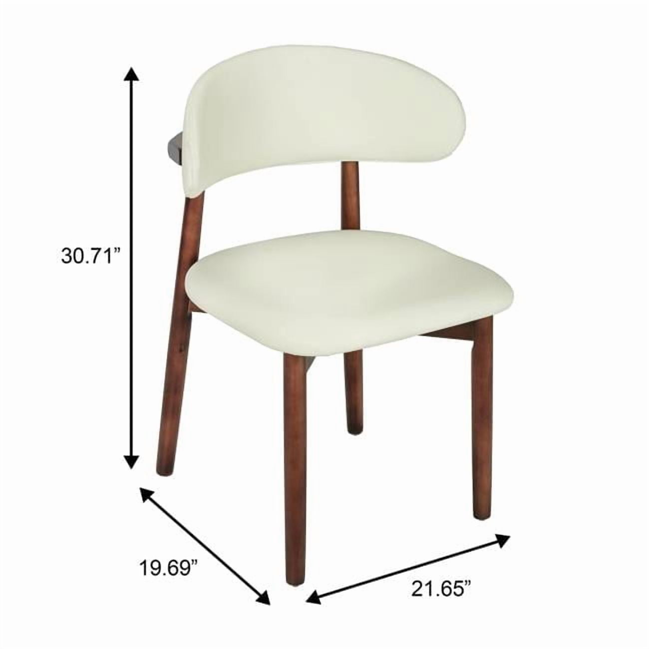 LeisureMod SCW18W Sable Wooden Dining Chair in Walnut with White Seat