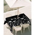 thumbnail image 2 of 52x70 Inch Outdoor Tablecloth with Umbrella Hole Zipper Rectangle Black White Wildflowers Rectangular Tablecloths Outside Waterproof Farmhouse Dandelions Botanical Patio Table Cloth Cover for Picnic, 2 of 8