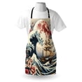thumbnail image 4 of Nautical Apron, Blooming Flowers Japanese Waves Explorers Ship and Ruby Moon Vintage Folk, Unisex Kitchen Bib with Adjustable Neck for Cooking Gardening, Adult Size, Blue Pink Eggshell, by Ambesonne, 4 of 4