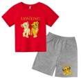 thumbnail image 3 of Conjunto de 2 piezas de camiseta y pantalones cortos con estampado de El Rey León Simba para niños y adolescentes, ropa informal de manga corta, traje de moda, 3 of 5