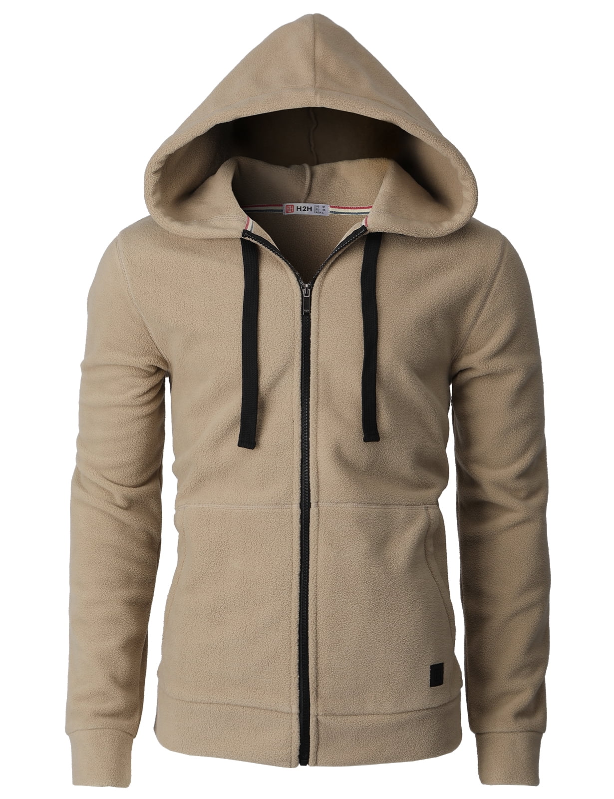 H2H Mens Casual Slim Fit Hoodie Active Zip-up Jackets with Pockets 