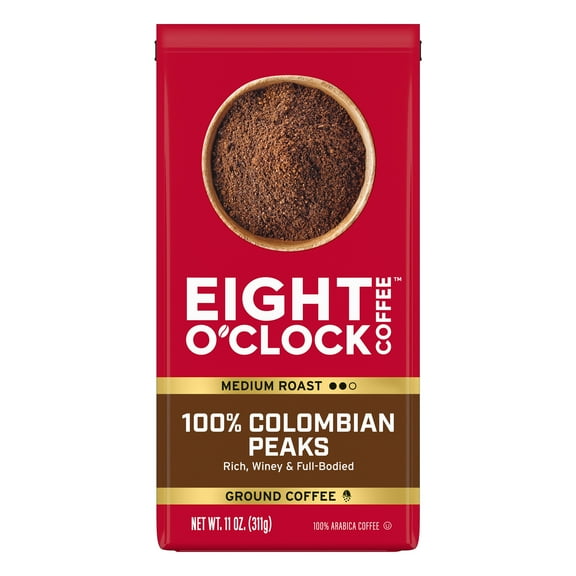 Eight O'Clock Coffee Ground Medium Roast 100% Colombian Peaks Coffee 11 oz