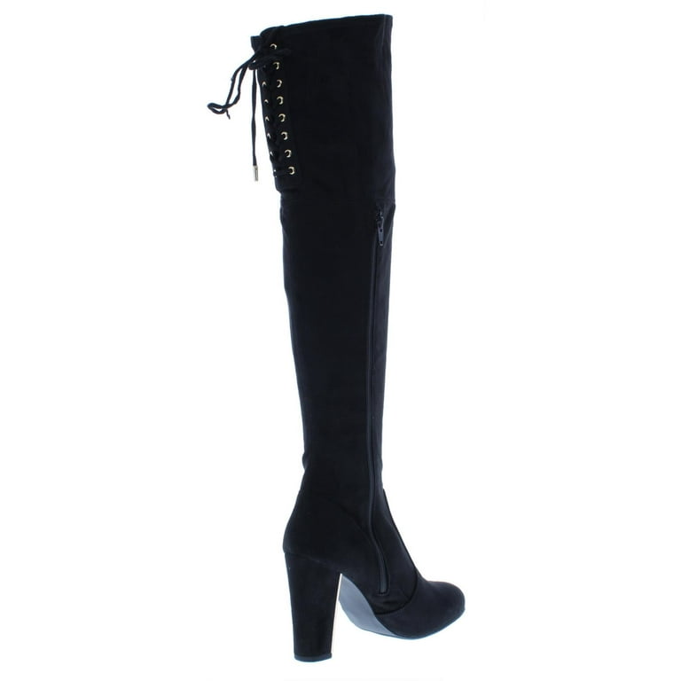 Material Girl Womens Priyanka Faux Suede Round Toe Over The Knee Boots Walmart