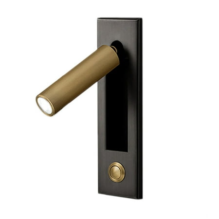

Reading Lights Headboard Wall Light Reading Light Recessed Push Switch Wall Lamps for Living Room Bedroom Black Gold