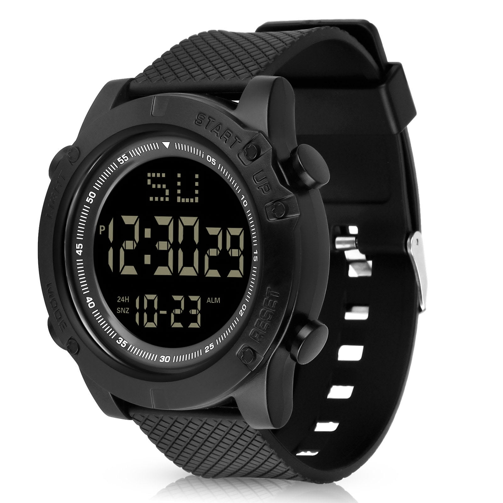 Men's Digital Sport Watch, TSV LED Backlight Alarm Watch 30M Waterproof