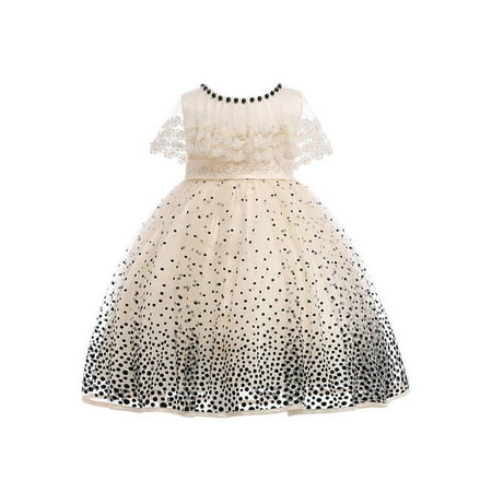 - Kids Girls Sleeveless Lace Decorated Fancy Dress