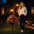thumbnail image 6 of Artificial Fall Flowers with Ground Stakes 2 Pack Blue Orange Outdoor Fall Decorations for Porch Garden Yard Halloween Seasonal Display, 6 of 6