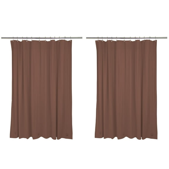 Bath Bliss 2 Pack PVC 70" x 72" Heavy Grommet Bathroom Shower Liner in Chocolate