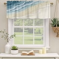 thumbnail image 3 of 2 Panels Haze Blue Beach Coastal Valance for Windows, Summer Ocean Nautical Seaside Light Filtering Kitchen Curtains, Rod Pocket Window Treatment Curtain Valances for Living Room Bedroom, 42"x18", 3 of 9