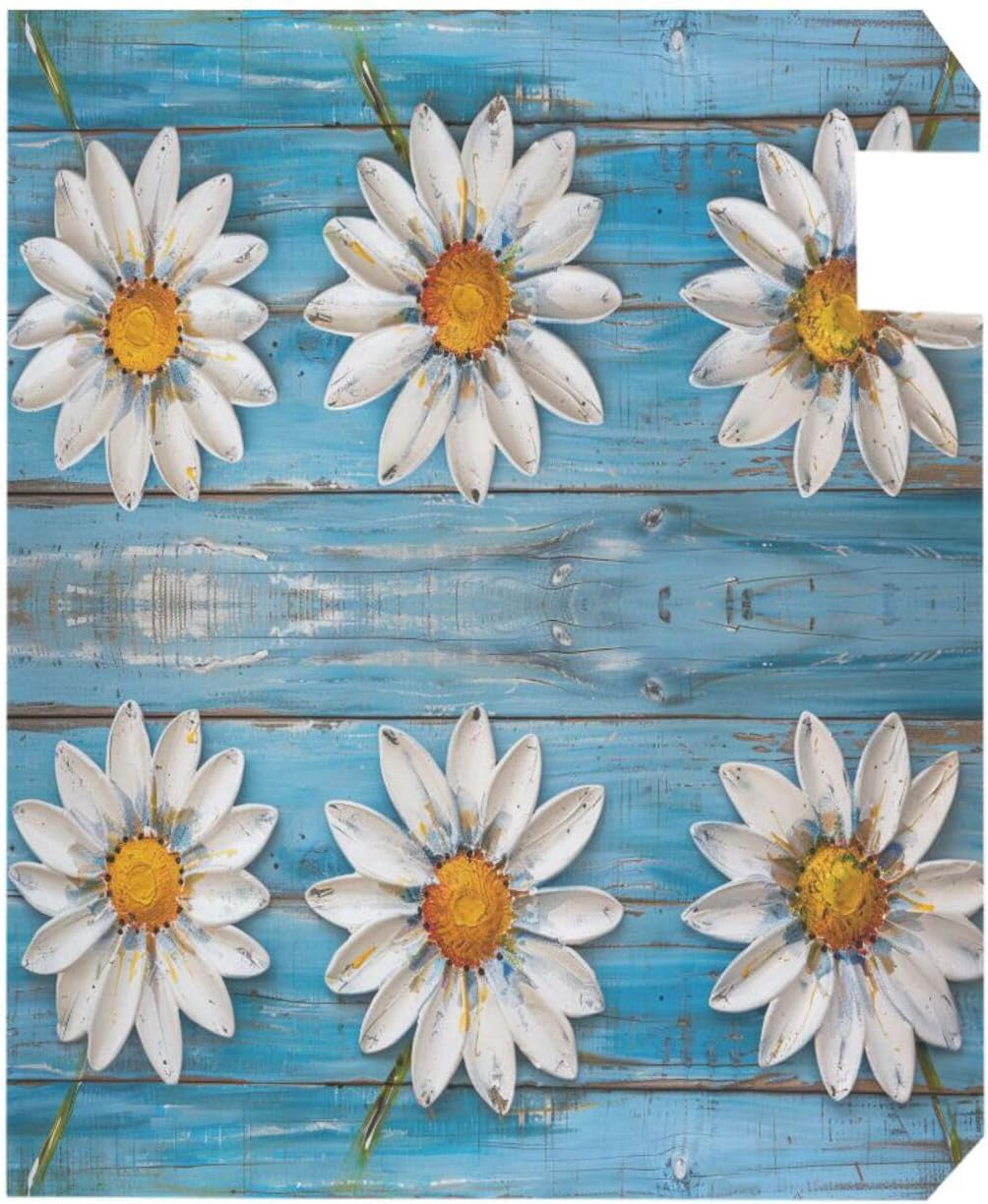 Daisy Flowers on Wooden Magnetic Mailbox Cover MailWraps Garden Yard Home Decor for Outside Oversized-25.5" x20.8"\u2026