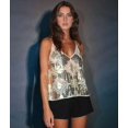 thumbnail image 6 of Women Semi See Through Sparkly Tank Top Sleeveless V Neck Floral Sequin Camisole Outfits XL, 6 of 7