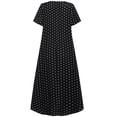 thumbnail image 4 of LEEYNEER Summer Dresses New Arrival Women Plus Size Loose Short Sleeve Holiday Pockets Polka Dot Print Maxi Robes, 4 of 6