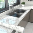 thumbnail image 1 of 1pc Marble Wallpaper, Waterproof Oil-proof Heat Resistant Peel And Stick Contact Paper, Granite Countertop Paper, Kitchen Bathroom Backdrop Table Desk Wall Desk Appliance Furniture Sticker, Renovation Wallpaper, Home Decor, 1 of 6