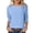 A-Sky Blue351, variant on XIAONU Women's Solid Crew Neck Blouse Loose Fit Elbow Sleeve Pullover Top Casual Versatile Daily Wear