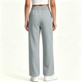 thumbnail image 5 of longantii Uniform Pants for Girls Casual Baggy Wide Leg Dress Pant with Pockets Back to School Outfit Size 6-14 Years, 5 of 8