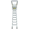 thumbnail image 3 of 10.5ft Narrow Wall Mounted Attic Extension Ladder 13 Steps Pull Down Loft Wall Ladder Folding Stairs White Carbon Steel 80*90cm, 3 of 11