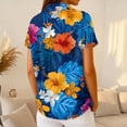 thumbnail image 5 of Women's Golf Polo Shirts Collared V Neck Short Sleeve Plus Size Casual Henley Waffle Knit Button-Up Top, 5 of 5
