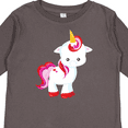 thumbnail image 4 of Inktastic Cute Little Unicorn With Red And Pink Mane, Hearts Girls Long Sleeve Toddler T-Shirt, 4 of 5