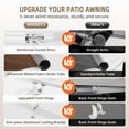 thumbnail image 5 of 9.8' x 7.8' Manual Retractable Awning, Patio Awnings Sunshade Shelter Cover with Crank Handle and Water-Resistant Polyester, Outdoor Canopy Sunsetter Awnings for Door, Window, Deck, Coffee, 5 of 7