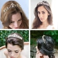 thumbnail image 3 of EeaseCA Bride Rhinestone Crown Alloy Wedding Crown Decor Headwear for Woman Lady Female (Rose Golden), 3 of 7