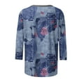 thumbnail image 5 of Ftwytp Womens Casual 3/4 Lenght Sleeve Tops Trendy Loose Shirts Crewneck Printed Cute Blouse Graphic Tees Tunics, 5 of 5