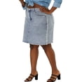 thumbnail image 4 of Agnes Orinda Women's Plus Size Ripped Embroidered A Line Denim Jean Skirts, 4 of 8