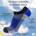 thumbnail image 2 of Cloud Cushion Running Socks (No Show) L / Black/Blue-3 Pairs, 2 of 11