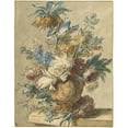 thumbnail image 2 of Jan van Huysum 20x24 Gold Ornate Framed and Double Matted Museum Art Print Titled - Bouquet of Spring Flowers in a Terracotta Vase (1720s), 2 of 4