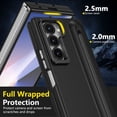thumbnail image 6 of Decase for Samsung Galaxy Z Fold 4 Case with Pen Holder & Stylus, Camera Frame Stand,Pen Slot Phone Case with Screen Protector Matte PC Bumper Anti-Scratch Kickstand Cover for Z Fold 6,Black, 6 of 12