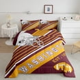 thumbnail image 2 of YST Football City Full Bed Comforter Set American Football Bedding Birthday Gifts for Men Kids Sports Football Fans Comforter Set Geometry Striped Quilt 3Pcs,Brick-Red Yellow(Washington), 2 of 7