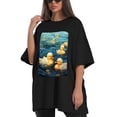 thumbnail image 4 of Plus Size Shirt for Women Black Tops for Women Short Sleeves Shirt for Women Duck T Shirt Crewneck Shirt for Women XS, 4 of 5