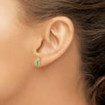 thumbnail image 3 of Solid 14k Yellow Gold Blue Topaz and Diamond Earrings - 9mm, 3 of 6
