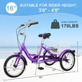 thumbnail image 6 of MOONCOOL 16 inch Kids Tricycle, Single-Speed Three Wheeled Bike for 3'9" to 4'9" 3-13 Year Old Boys & Girls, Children Stable Trike with Large Rear Basket, 6 of 6